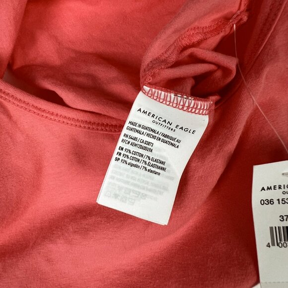 NWT American Eagle Twisted Back Cropped Tank Top Crop Top Coral Size XL NEW - Picture 7 of 11
